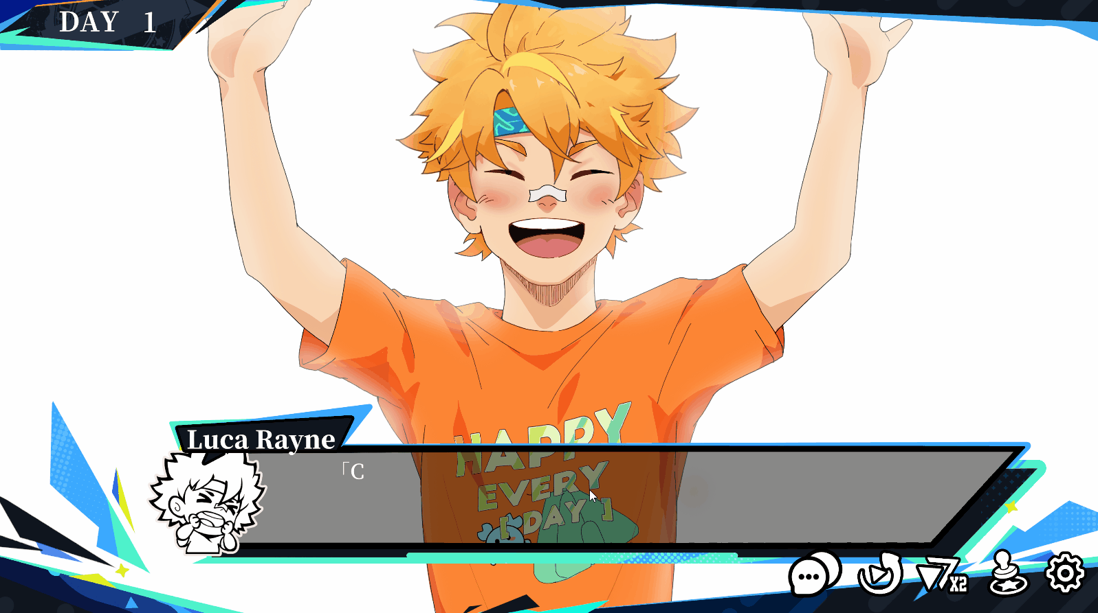 Gameplay preview of a comic-style story moment